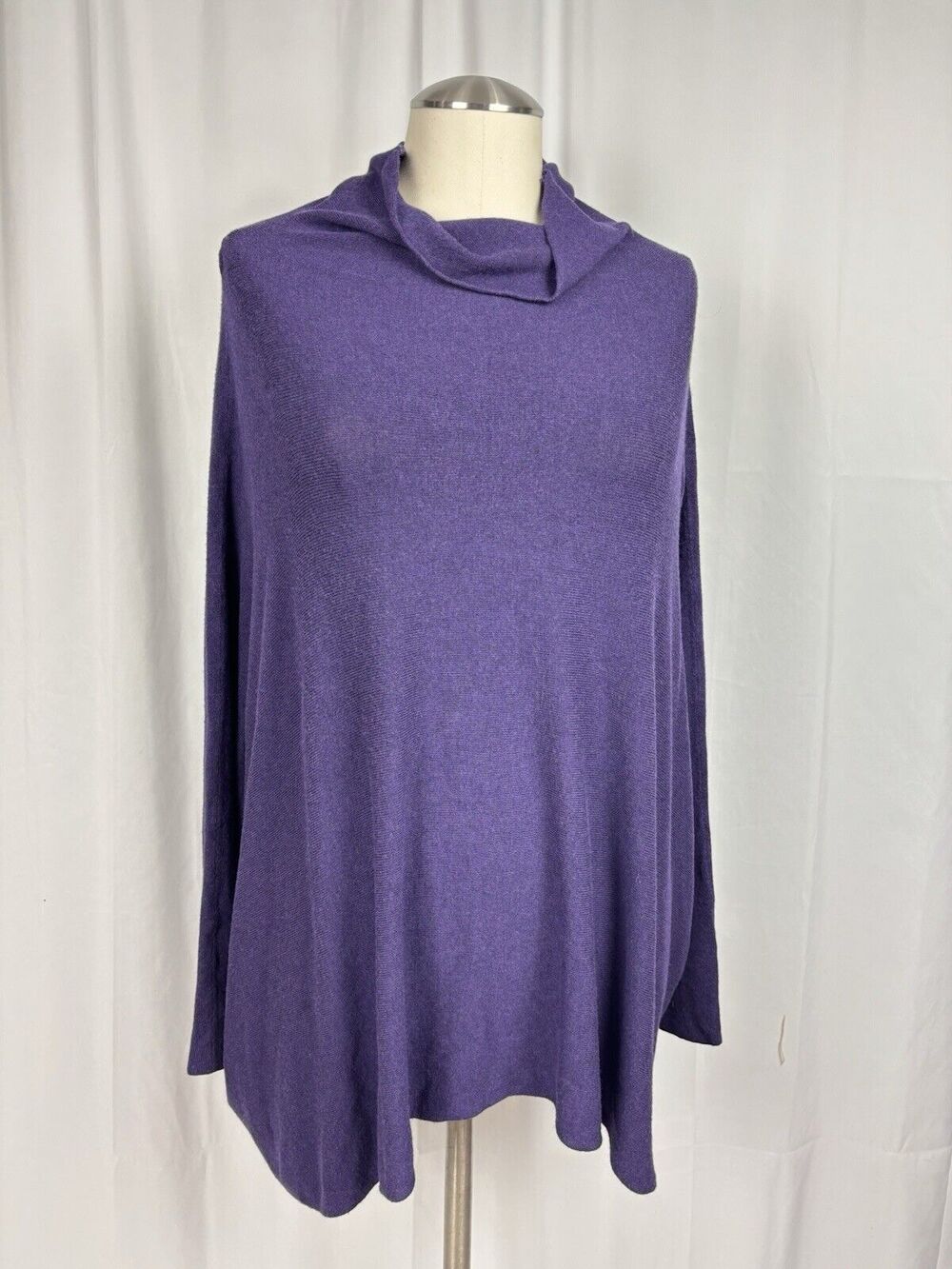 Eileen Fisher Women’s Oversized Turtleneck Sweater Purple Italian Yarn Size XS